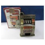 Vtg Metal TableTop SlotMachine Bank