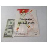 1956 CU vs K STATE Football Program