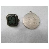 (2) vtg Sterling 4H Pin & Pendant