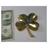 3" Solid Brass 4 Leaf Lucky Clover