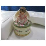 4" ARLEIGH ELLIOTT Angel Porcelain Music Box