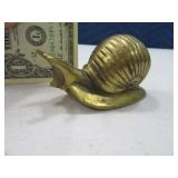 3" Solid Brass Snail Figurine