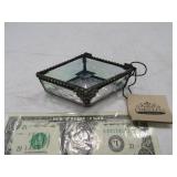 J DEVLIN Triangle 3" Stained Glass Trinket Box