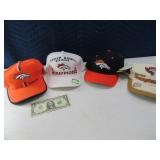 (4) unworn BRONCOS Vtg Ball Caps Hats