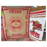 (2) SF 49ers Vtg Beach Towel & Throw Blanket (asis