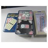 (2) Dominoes 91pc & New Cribbage Set