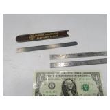 (3) Antique Metal 6" Advertising Rulers unusual