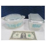 (2) PYREX Early Blue/White Farm Scene Dishes