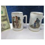 (2) 5" Norman Rockwell Coffee Mugs