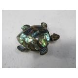 2" Sterling TURTLE Silver w/ MotherPearl Inlay Pin