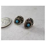 Pawn Silver Bear Claw Earrings