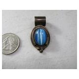 Sterling 1.5" Pendant w/ Stunning Blue Stone 11.3g