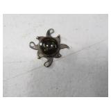 Vtg Sterling 1" Pendant w/ Unique Stone
