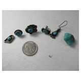 (6) Pieces Pawn Sterling & Turquoise PARTS