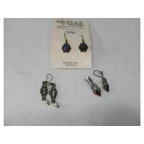 (3) Sterling Earrings w/ Stones