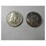 1958 & 1967 Half Dollar Coins