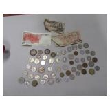 Asst Estate Foreign Coins & Bills