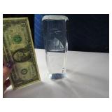 6" Solid Glass Dolphin & Ship Paperweight
