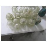(16) Glass Antique Insulators Clear/Green grpEof6