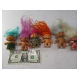 (6) 60s? early TROLL Dolls Toys Unique