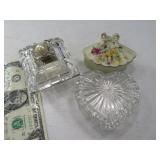 (3) Glass/LENOX 3" Trinket Jewerly Boxes