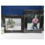 (2) 20"x16" Matted Estate Art Moose & Fly Fishermn