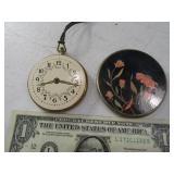 (2) Vintage Metal 2" Mirror Makeup Compact Watch