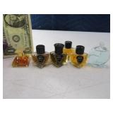(6) Vtg Mini full Perfume Bottles