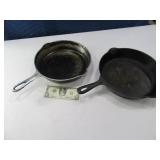 (2) Cast Iron/Alum Skillets Griswold~Lodge #8/#9 a