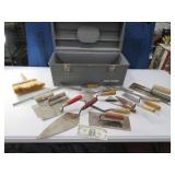 Lot (15+) asst Concrete~Masonry Tools w/ Tool Box