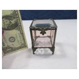 J DEVLIN Stained Glass Trinket Box Intricate $