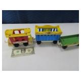 (3) Vintage Fisher Price Train Car Toys