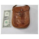 Neat Inlaid 6" Leather Pouch Carry Bag