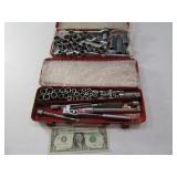 LOT 3/8" & 1/4" asst Sockets in metal cases