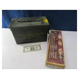 (2) Classic Metal Ammo Box & Gun Cleaning Kit