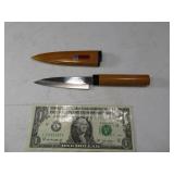 Vtg SUNKRAFT Wooden 8" Knife w/ Wood Sheath