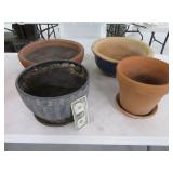 (4) Larger asst Flower Planter Pots