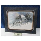 #d 26/200 White Owl Signed Art Print 19"x24"