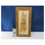 MountainMan Original Art on Tree Bark framed