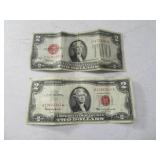 (2) Red Seal $2 Bills