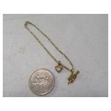 14kt Gold thin Bracelt w/ (2) Charms 1.6g