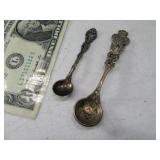 (2) Mini Sterling Silver Collec Spoons Coin~Dipper