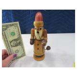 Vintage 8" Wooden Smoking Santa GDR Incense Burner