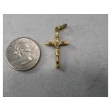 14kt Gold 1" Religious Cross Pendant 1.6g