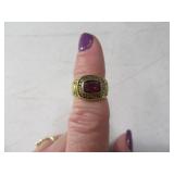 Vtg sz4.5 Class Ring w/ Red Stone Womens ARMY Corp