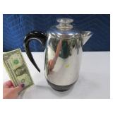 Vtg FARBERWARE Stainless 10" Electric Coffee Pot
