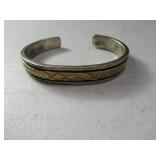 Signed Morgan Pawn Silver & 14kt Gold Bracelet
