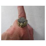 HARLEY sz11.5 Ring w/ 10kt Gold Eagle