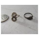(2) Sterling Rings Dolphin & Figure Eight