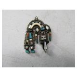 Pawn ZUNI 2" Pendant Sterling AS IS